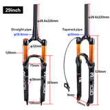 Ultralight 29'' MTB Air Front Fork RC Magnesium Alloy Bicycle Suspension Fork Air Damping Front Fork Bike Part Cycling Bike Fork