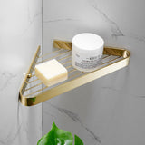 Brass Gold Bathroom Shelf Shower Shampoo Soap Cosmetic Kitchen Rectangle Nail PunchedCorner Holder 1-2 Tier Bath Accessories