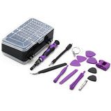 135 In1 Screwdriver Magnetic Tools Sets for Mobile Phone Tablet Computer Eyeglasses Repair DIY Tool Kit (Black & Purple)