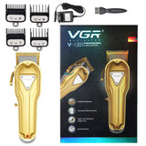 Professional cordless electric hair clipper full metal housing barber hair trimmer rechargeable haircut machine adjustable