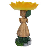 Patio Weatherproof Craft Bowls Yard Home Decor Handmade Feeder Resin Ornament Garden Bird Bath Sunflower Girl Statue Lawn