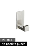 Stainless Steel Silver Bathroom Hardware Set Towel Rack Toilet Paper Holder Towel Bar Hook Bathroom Accessories Don't Drilling