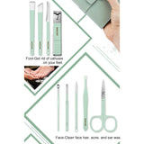 16pcs Manicure Tool Kit Portable Nail Clippers Set with Ear Spoon  Nail File Trimmer Eyebrow Scissors Dead Skin Removal Tool