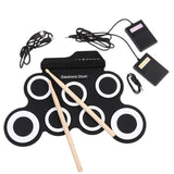 Electronic Drum Digital USB 7 Pads Roll up Drum Set Silicone Electric Drum Pad Kit With DrumStick Foot Pedal percussion