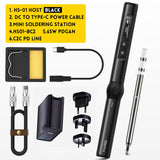FNIRSI HS-01 Smart Electric Soldering Iron PD Adjustable Constant Temperature Fast Heat Portable Soldering Iron Station Kit 65W