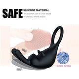 Vibrating Cock Ring Double Pleasure for Couples Male Erection Enhancer Female Clit Stimulation Massager Achieve Common Climax