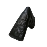 Skull Head Golf Putter Cover Waterproof PU Leather Golf Head Cover Magic Tape Bonding Blade Putter Golf Club Cover Golf Supplies