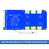 24S 72V 50A/80A Lithium Li-ion Battery Power Protection Board BMS PCB PCM Board with Nine-Fold Protection Battery Balanced Board
