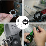 Portable Stainless Steel Bicycle Repair Tools 12 in 1 Multifunctional Screwdriver Multitool with Keychain Bottle Opener