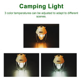 Retro Camping Light USB Rechargeable Light LED Tent Lamp Waterproof with 3 Light Modes Stepless Dimming for Camping Courtyard