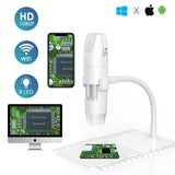 1080P Wireless WiFi Microscope Digital Microscope Portable USB Microscopes With Arm Stand And USB Cable 50X-1000X Adjustable