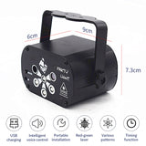 69/129 Patterns USB Rechargeable Led Laser Projector Lights RGB UV DJ Sound Party Disco Light for Wedding Birthday Party Lamp