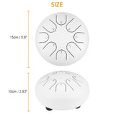 6 Inch Steel Tongue Drum 8 Tune Hand Pan Drum Tank Drum With Drumsticks Carrying Bag Percussion Instruments