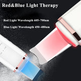 Ultrasonic Skin Scrubber Ion Face Cleaning Shovel Peeling Acne Blackhead Removal Red Light Therapy Facial Galvanic SPA Machine