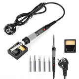 220/100V 908S 80W LCD Electric Soldering Iron Kits Adjustable Temperature Solder Iron With Quality 5Pcs Solder Tips & Stand