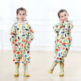 Kids Raincoat Impermeable Hooded Rain Coat Cover Waterproof Rainwear Children Pink Blue Poncho For Boy Girl Rain Jacket Jumpsuit