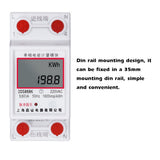 Household AC220V Single Phase Electric Energy Meter LCD Display 35mm Din-rail Mounted 2P