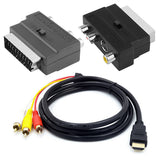 Male S-video to 3 RCA AV Audio Cable W/SCART to 3 RCA Phono Adapter 1080P HDMI-compatible to RCA Cables Connector Accessories
