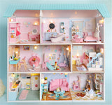 Can be Combined Freely Cute Doll House Furniture Free Dust Cover Nine Designs Diy Miniature Wooden Dollhouse Toys For Children