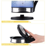 EU Plug 220V Electric Kettle With Automatic Power-off Glass Blue Light Kettle 1.8l Household Boiling Kettle Anti-scalding Glass