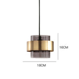 Gray Glass Pendant Light Dining Room Restaurant Light Hanging Lamp Kitchen Decor Home Nordic Indoor Bedroom LED Lighting Fixture