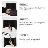 Foldable Adjustable Sound Absorbing Vocal Recording Panel Portable Acoustic Isolation Microphone Shield Sound-proof Plate