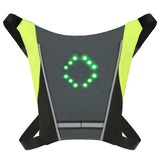 LED Turn Signal Bike Pack Reflective Vest Backpack w Direction Indicator Safety LED Backpack Wireless RC Sports Vest Riding Bag