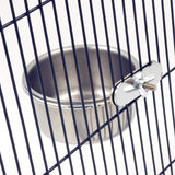 8 Pack Birds Food Dish Parrot Stainless Steel Feeding Cups Bird Feeders Water Cage Bowl with Clamp Holder Spoon Drop shipping