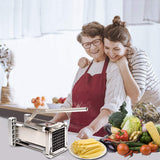 French Fry Cutter, Professional Potato Cutter Stainless Steel with 1/2-Inch Blade Great for Potatoes Carrots Cucumbers