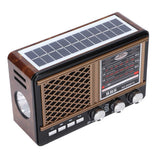 Outdoor Emergency Solar Radio Portable Multiband FM/AM/SW Radio Support USB Memory Card Playback FM Radio with Flashlight