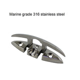 2PCS Stainless Steel 316 Flush Boat Cleats 5 inch 6 inch Marine Yacht Sailboat Ships Floating Dock Cleat For Boat Accessories