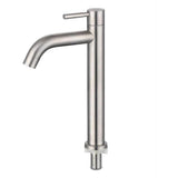 1PC Basin Faucet 304 Stainless Steel Silver Single Cold Sink Faucet Bathroom Counter Basin Faucet Bath Tools Part