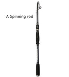 Telescopic Fishing Rod 1.8m 2.1m 2.4m 2.7m 3.0m 3.3m 3.6m Solid Tip telescopic Spinning Rod Carbon Fishing pole Lure Rod Travel