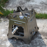 Outdoor Camping Wood Burning Stove Portable Stainless Steel Lightweight Solidified Alcohol Stove Outdoor Cooking Picnic