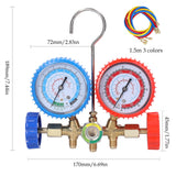 Manifold Dual Gauges Set Air Refrigeration Equipment Pressure Measuring Tool Brass Connection Air-conditioner Repairing Device