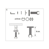 D25mm Ceiling bracket 8cm , Curtain Accessories Bracket for Window Decoration