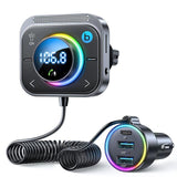 Bluetooth 5.3 FM/AUX Bluetooth Car Adapter 3 Ports PD&amp;QC 3.0 FM Modulator Bluetooth Car Transmitter Car Charger Bluetooth Adapte