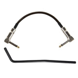 12 Inches 6.3mm Guitar Patch Cable &amp; Direct Insertion Style Electric Guitar Tremolo Arm Whammy Bar - Chrome - Black