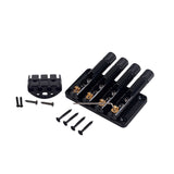 4 String Bass Guitar Bridge Headless Tailpiece with String Locks and Screws for Guitar Bass