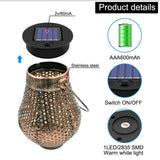 Hanging Solar Lantern Iron Lamp Ornament Solar Light Hang Lights Projection Lamp Solar Garden Light Tree Yard Decoration