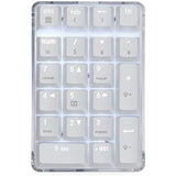 Mechanical Numeric Keypad GATERON Brown Switch Wired Gaming Keypad Crystal Case White Backlit 21 Keys Mini Numpad Keypad