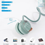 Portable Neck Fan Hands-Free Personal USB Fan-Ultra-Light Rechargeable Battery Operated Bladeless Fan 4 Speeds Green