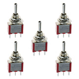 5 x Mini Momentary (On)Off(On) Toggle Switch Model Railway SPDT 12V,silver