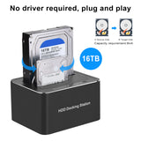 NEW Dual-bay Hard Drive Docking Station for 2.5/3.5inch HDD SSD SA-TA to USB 3.0 HDD Docking Station with 12V3A Power Adapter