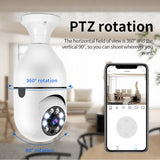 1080P Wireless Light Bulb Monitor Camera WiFi Smart Camera 2MP Supports Night Vision 2-way Talk Motion Detection &amp; APP Remote