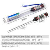 10pcs/Lot Digital Meat Thermometer Kitchen BBQ Food Thermometer Meat Cake Candy Fry Grill Dining Household Cooking Thermometer