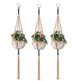3pcs Woven Home Decor Simple Office Garden Handmade Cotton Linen Flowerpot Indoor Outdoor Macrame Plant Hanger Door Wall