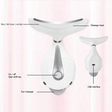 Led Facial Neck Massager Phototherapy Warming Face Neck Wrinkle Removal Machine Reduce Double Chin Skin Lift
