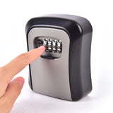 Key Lock Box Wall Mounted Aluminum Alloy Key Safe 4-digit Password Storage Box Weatherproof  Outdoor
