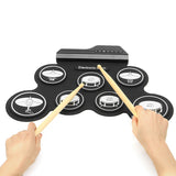 Electronic Drum Digital USB 7 Pads Roll up Drum Set Silicone Electric Drum Pad Kit With DrumStick Foot Pedal percussion
